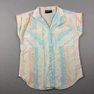 Vintage Claudia Pastel Abstract Print Shirt Size 10